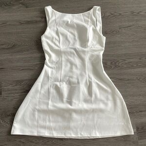White dress bought for engagement photos.